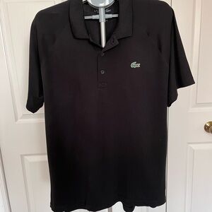 Lacoste Men’s Black Polo with Green Crocodile Logo
